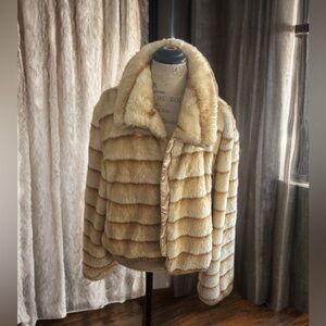 Ashley Stewart Plush Tan Teddy Jacket